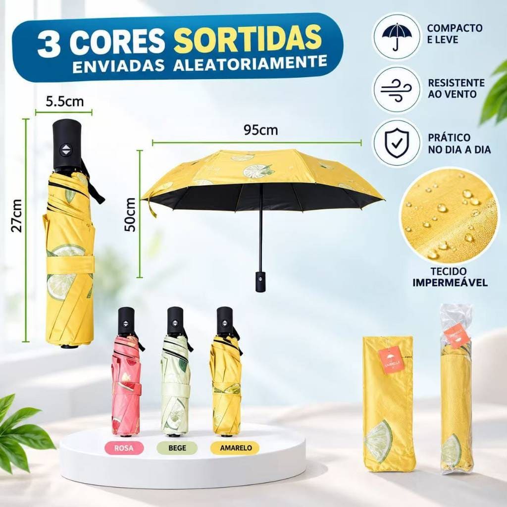☂️ Guarda-Chuva Automático Anti-Vento + Proteção Solar Blackout ☀️